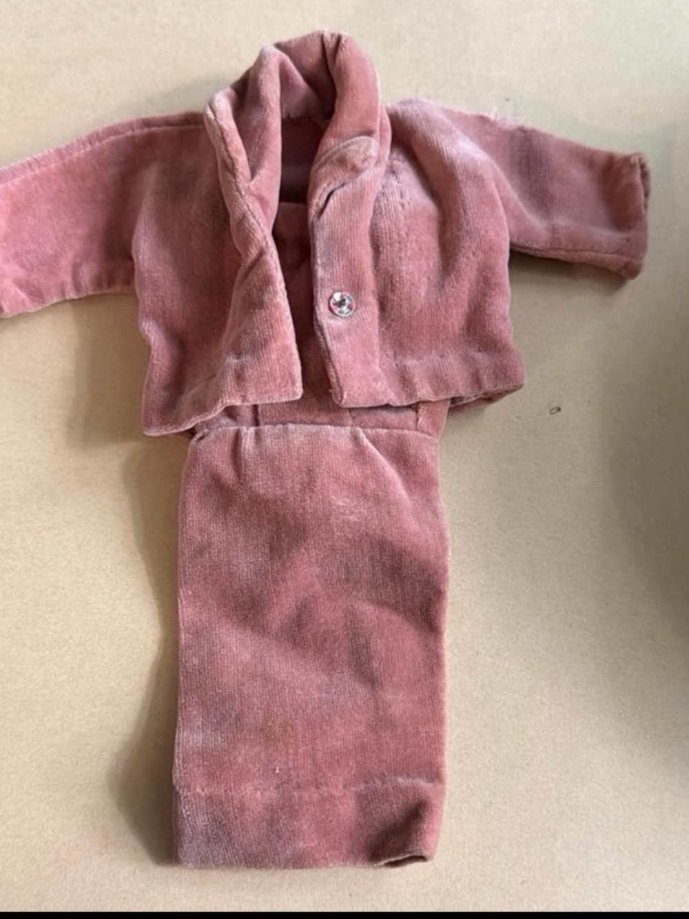 Vintage Barbie Sheath Dress / Jacket Combo in Dusty Rose Velvet - Light Play